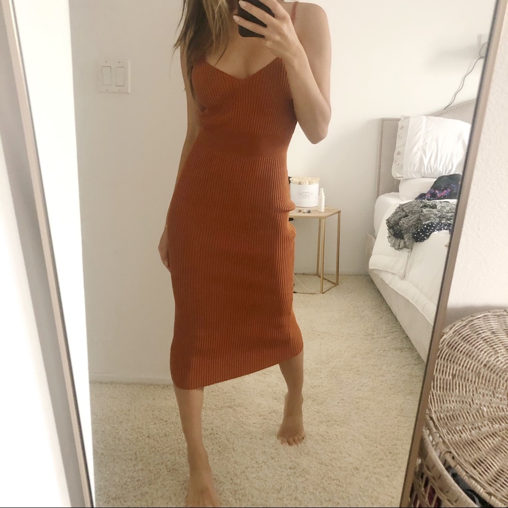 Forever 21 Bandage Dress Burnt Orange M